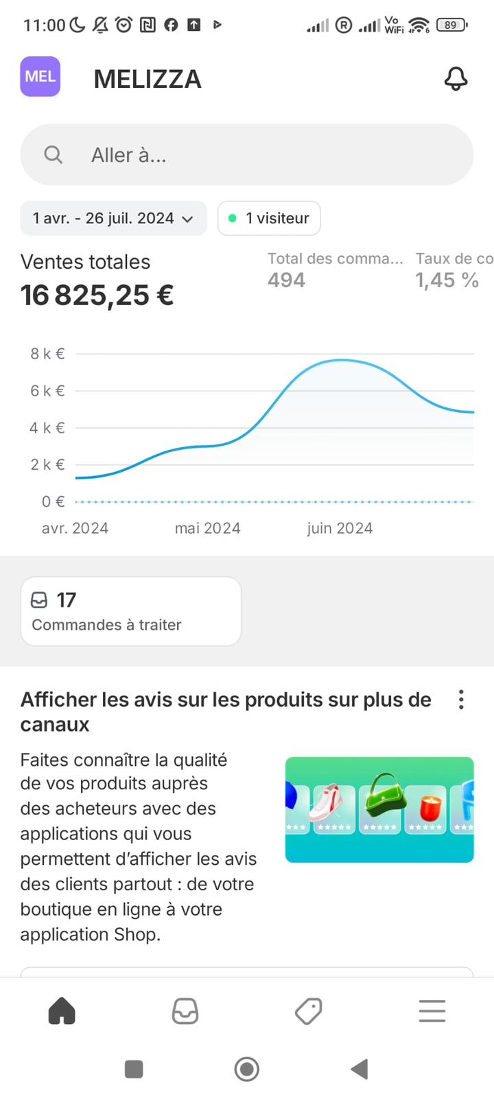 Témoignage autre de Melizza : 16 825 € de ventes générées sur Shopify